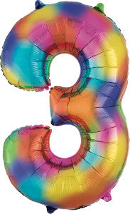 Globo MetÌÁlico 34 N̼mero 3 Rainbow