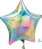 Globo Metálico 18S Iridescent Pastel Rainbow Star