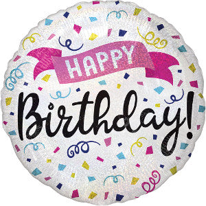 Globo Metálico 18H Happy Birthday Sparkle Banner