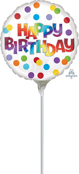 Globo Metálico 9C Happy Birthday Dots Of Color