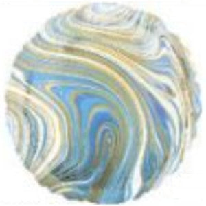 Globo Metálico 18C Círculo Marblez Blue