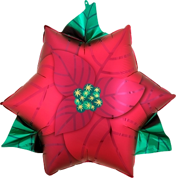 Globo Metálico Super Shape Satin Infused Poinsettia
