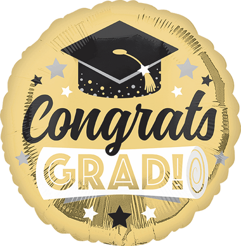 Globo Metálico 17C Congrats Grad Shiny Gold
