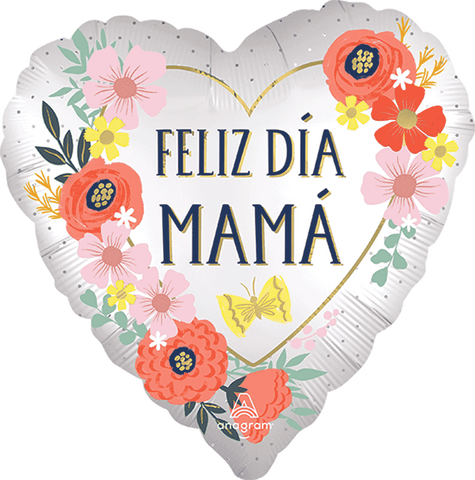 Globo Metálico 17H Feliz Día Mama Blooms