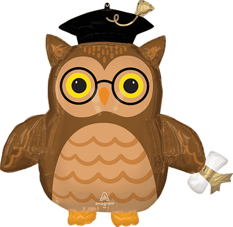 Globo Metálico Super Shape Graduate Wise Owl