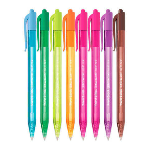 Bolígrafo Paper Mate Kilométrico 100 Retráctil Fino Surtido C/8