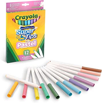 Plumon Crayola Delgado Super Tips C/12 Pastel