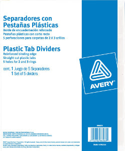 Separador Avery Pestaña Transparente C/5