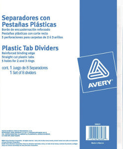 Separador Avery Pestaña Transparente C/8