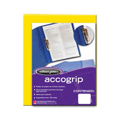 Folder Palanca Accogrip Oficio C/4 Amarillo