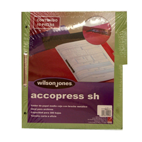 Folder Broche Accopress Carta C/10 Verde Claro