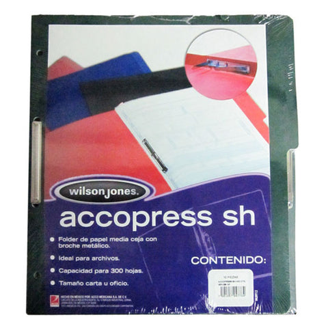 Folder Broche Accopress Oficio C/10 Verde Obscuro