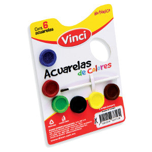 Acuarela Vinci Cartón C/6 Colores