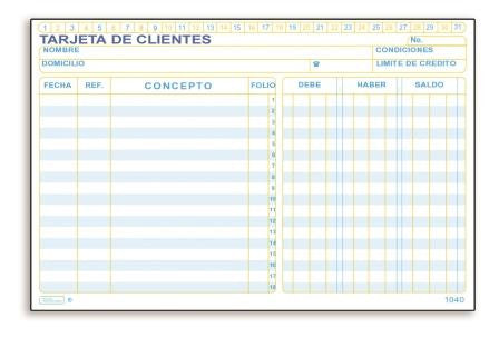 Tarjeta de Clientes Printaform 1040