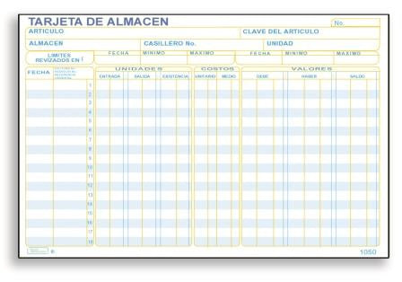Tarjeta de Almacén Printaform 1050