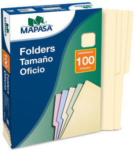 Folder Mapasa Oficio Crema C/100