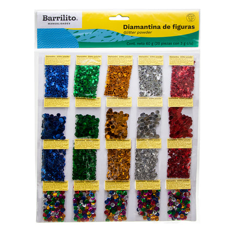 Diamantina Y Figuras Varios Colores C/20 Goba