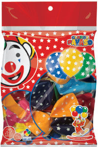 Globo Payaso No 12 Surtido Estrellas C/25