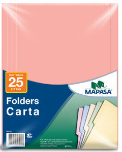 Folder Mapasa Carta Rosa Pastel C/25