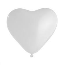 Globo Corazón Blanco No 10 C/25