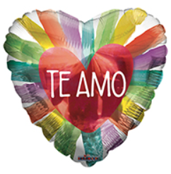 Globo Metalico 18H Te Amo Acuarela K37195-18