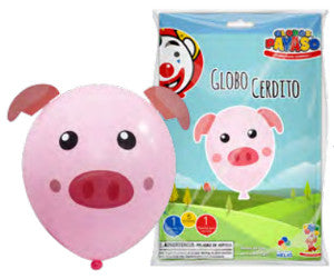 Globo Payaso Kit Cerdito #12 C/1 Rosa Bebe
