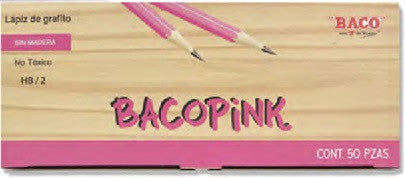 Lápiz Baco Pink HB #2 C/50