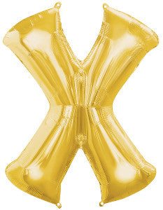 Globo Metálico Super SHP Letra X Dorado