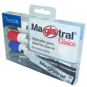 Marcador Pizarrón Azor Magistral Clásico C/4