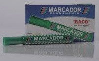 Marcador Permanente Baco Plástico Verde C/12