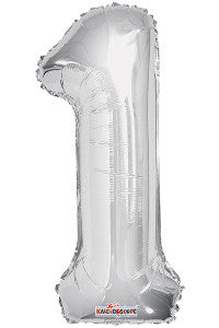 Globo Metálico Mini SHP Número 1 Plata