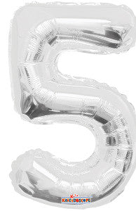 Globo Metálico Mini SHP Número 5 Plata