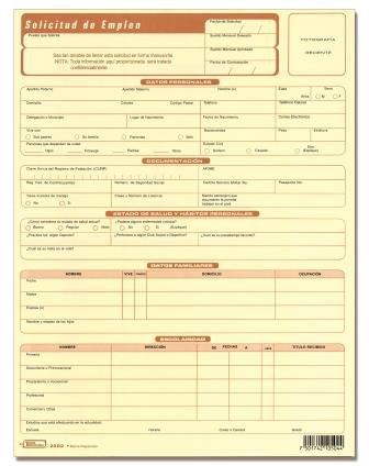 Solicitud de Empleo Printaform Block c/3 – Tuksonora