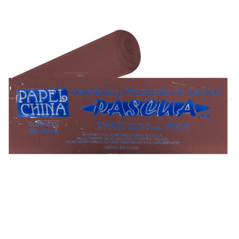Papel China 50X75 Pliego Pascua C/100 Café