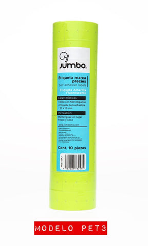 Rollo Etiquetas Jumbo C/10 Amarilla PET3 (ETAJ)