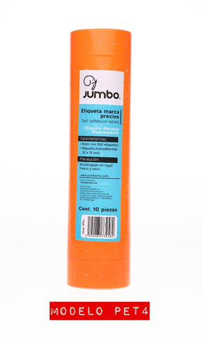 Rollo Etiquetas Jumbo C/10 Naranja PET4 (ETNJ)