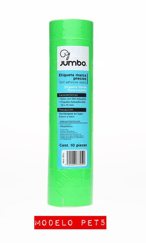 Rollo Etiquetas Jumbo C/10 Verde PET5 (ETVJ)