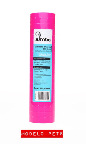 Rollo Etiquetas Jumbo C/10 Rosa PET6 (ETRJ)