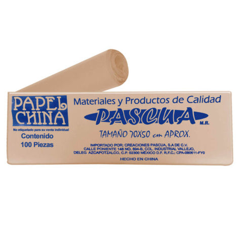 Papel China 50X75 Pliego Pascua C/100 Carne Claro