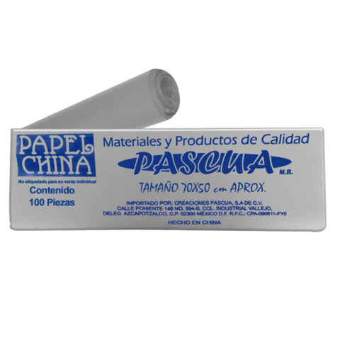 Papel China 50X75 Pliego Pascua C/100 Gris