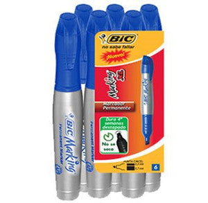 Marcador Permanente Bic Azul C/6