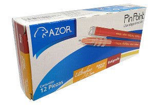 Bolígrafo Azor Pin Point Ultrafino Rojo 0.5mm C/12