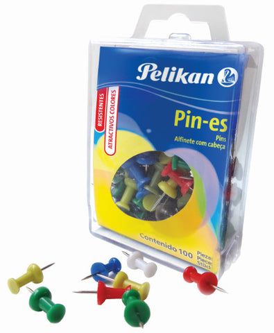 Pines Chinchetas Cabeza de Plástico para Corcho Caja C/100 marca Pelikan