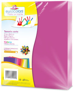 Hojas De Colores Carta Eurocolors Púrpura C/100