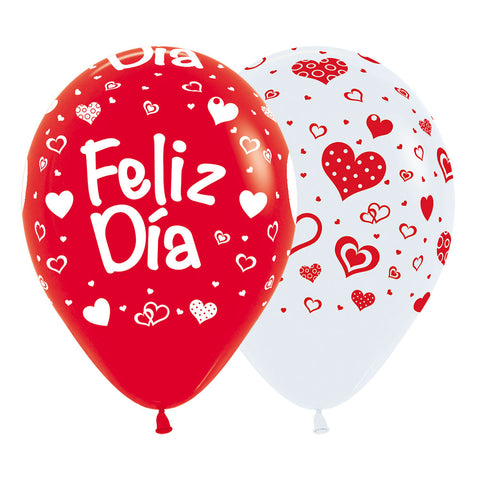 Globo Sempertex  No. 12 Feliz Día Corazones C/50