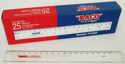 Regla Baco Plástica 5020 20 Cm C/25