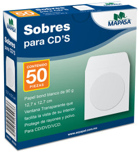 Sobre Mapasa Blanco Para CD C/50 Pzas.