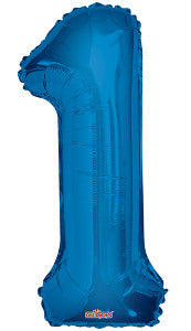 Globo MetÌÁlico 34 N̼mero 1 Azul