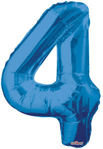 Globo Metálico 28N Número 4 Azul