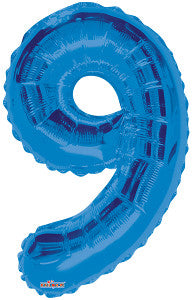 Globo Metálico 28N Número 9 Azul